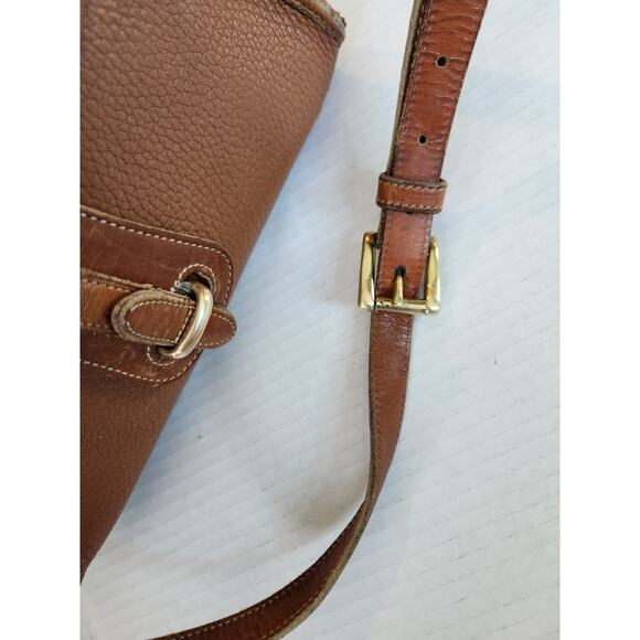 VTG 80s Dooney & Bourke Essex R25 Leather Saddle Tan Handbag Purse USA Serial # - Picture 6 of 15